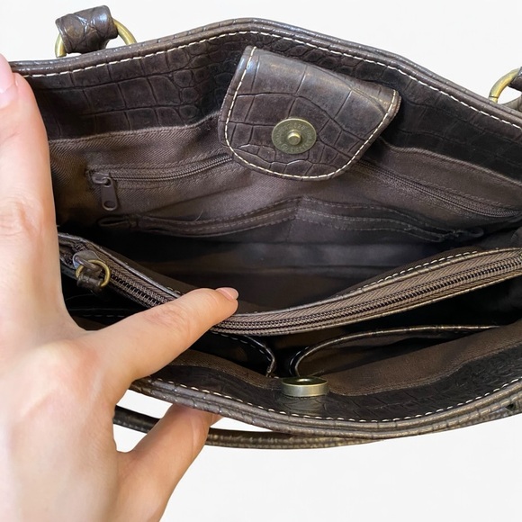 Sag Harbor Brown Suede And Leather Handbag/Shoulderbag - Picture 11 of 13